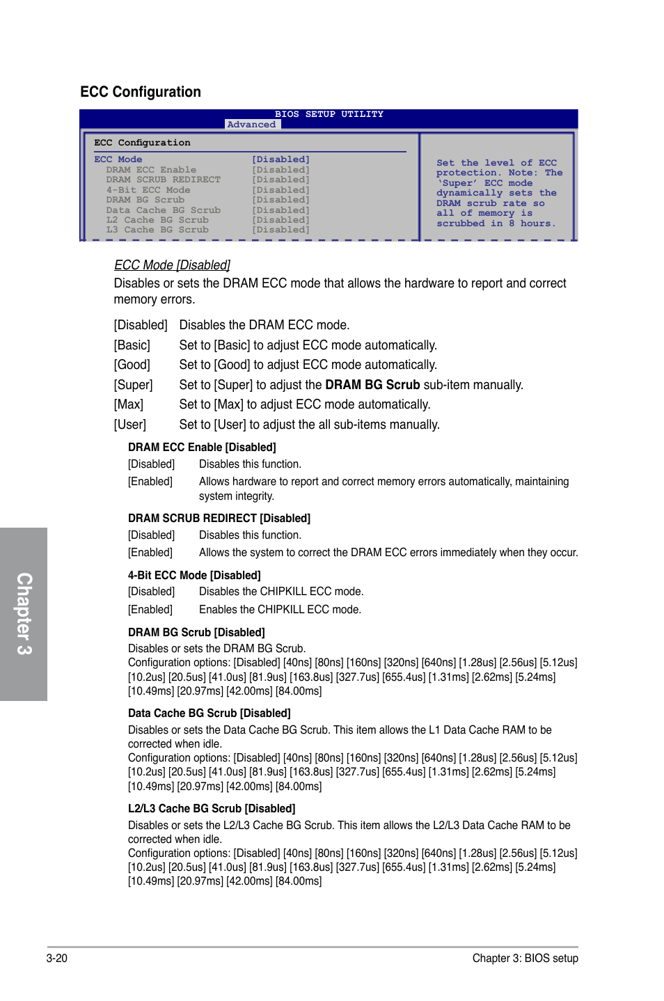Chapter 3, Ecc configuration | Asus M4A78T-E User Manual | Page 78 / 122