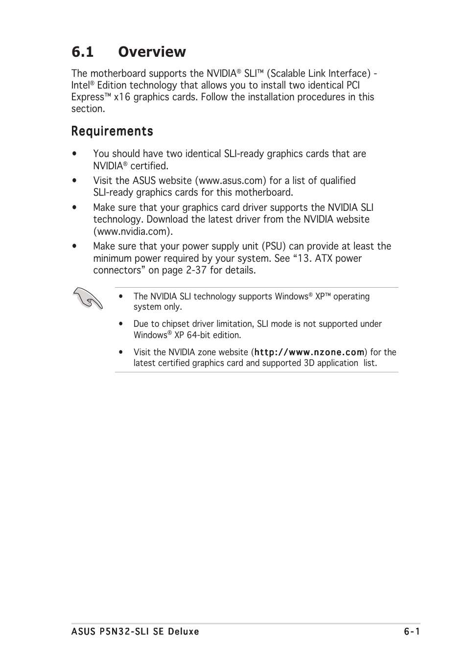 1 overview, Requirements | Asus P5N32-SLI SE Deluxe User Manual | Page 161 / 174