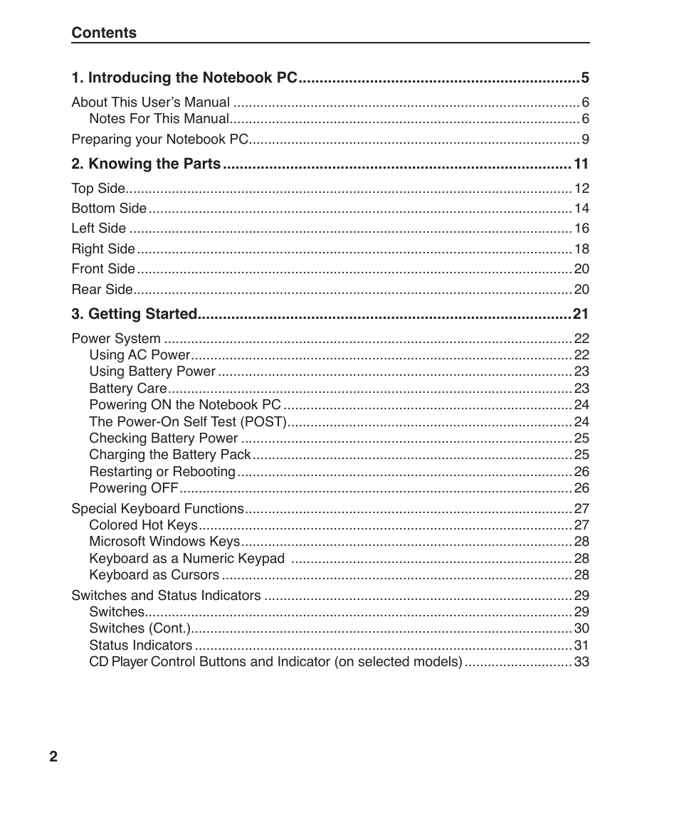 Asus W3Z User Manual | Page 2 / 71