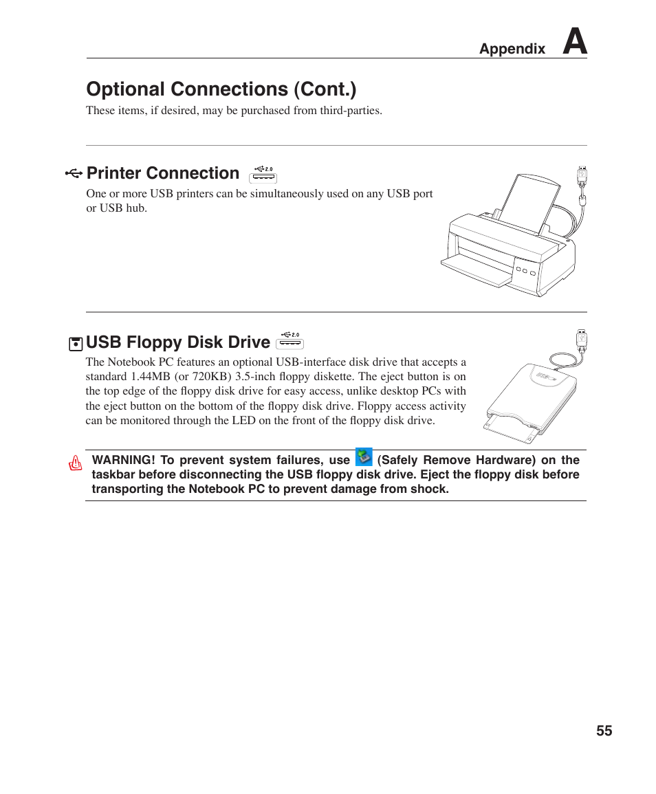 Optional connections (cont.) | Asus W3Z User Manual | Page 55 / 71