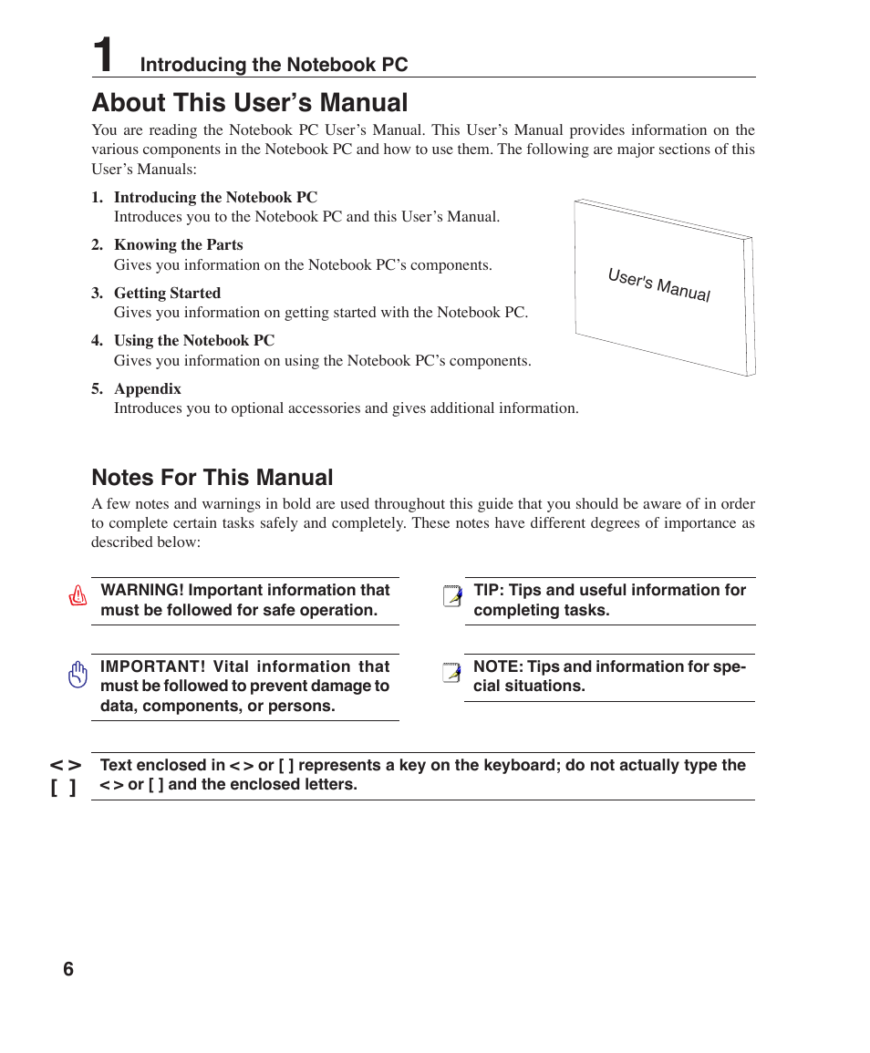 About this user’s manual | Asus W3Z User Manual | Page 6 / 71