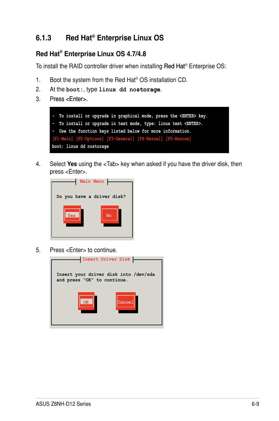 3 red hat, Enterprise linux os, Red hat | Enterprise linux os 4.7/4.8 | Asus Z8PH-D12/IFB User Manual | Page 137 / 170