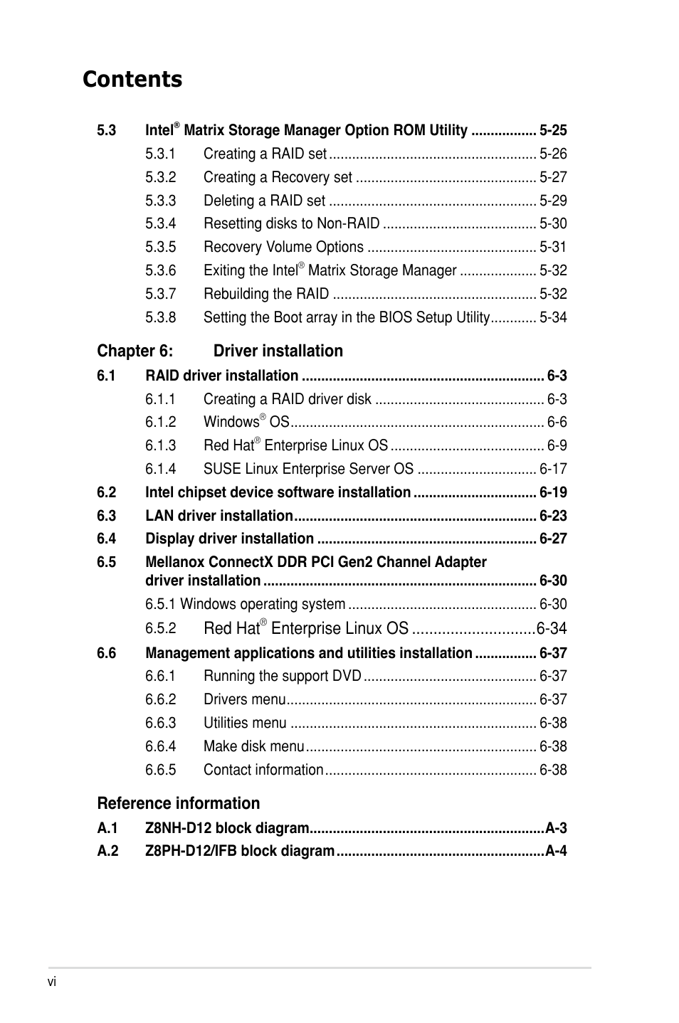 Asus Z8PH-D12/IFB User Manual | Page 6 / 170