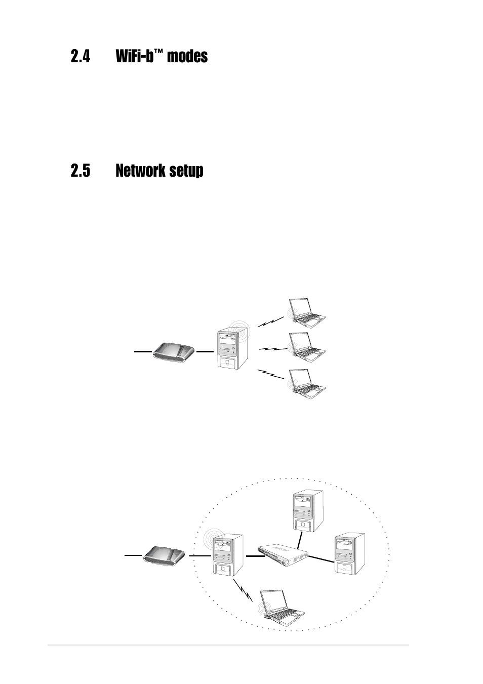 4 wifi-b, Modes, 5 network setup | Asus WiFi-b User Manual | Page 16 / 60