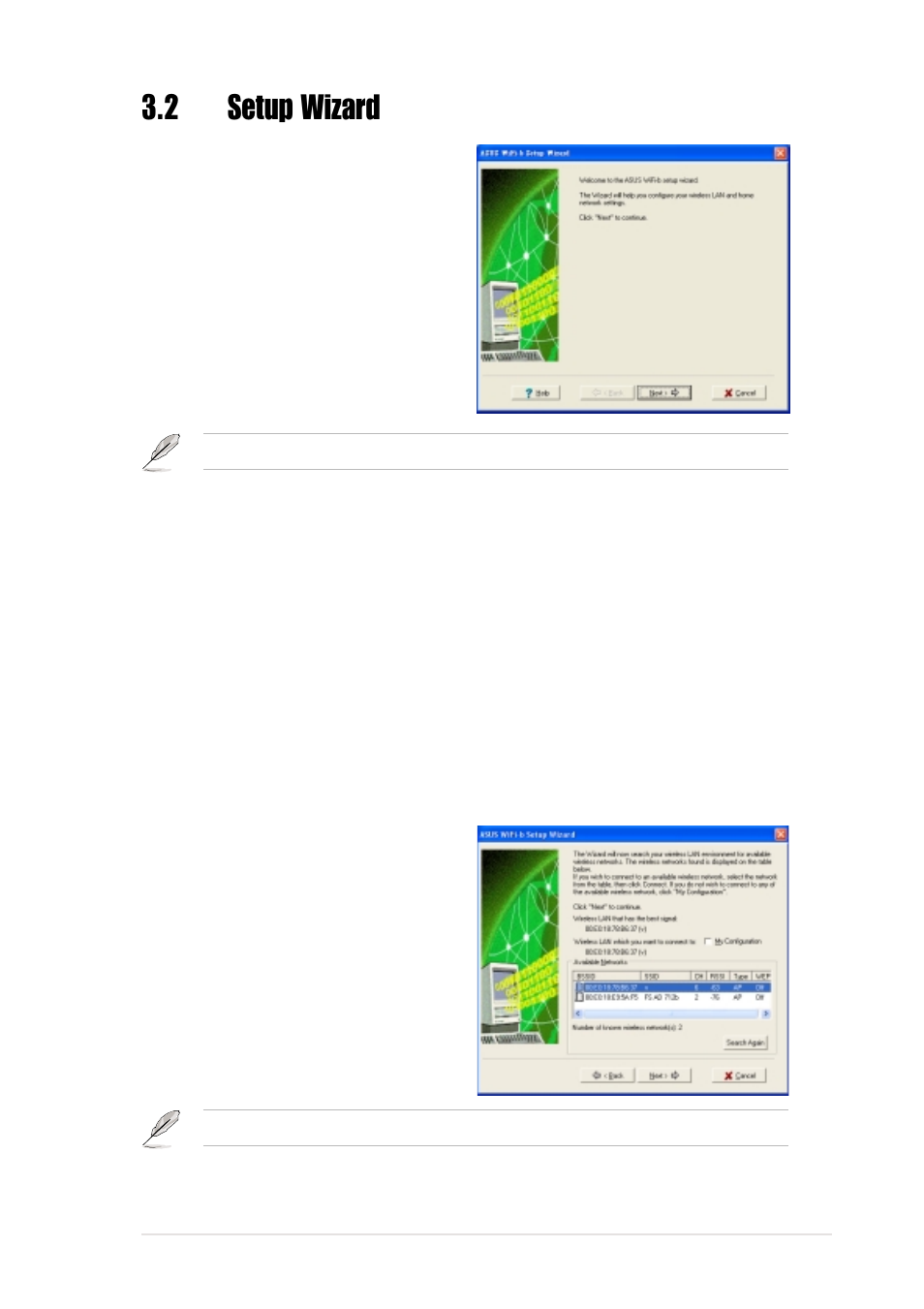 2 setup wizard, 1 selecting the wifi-b ™ operation mode, 2 station mode | Asus WiFi-b User Manual | Page 21 / 60