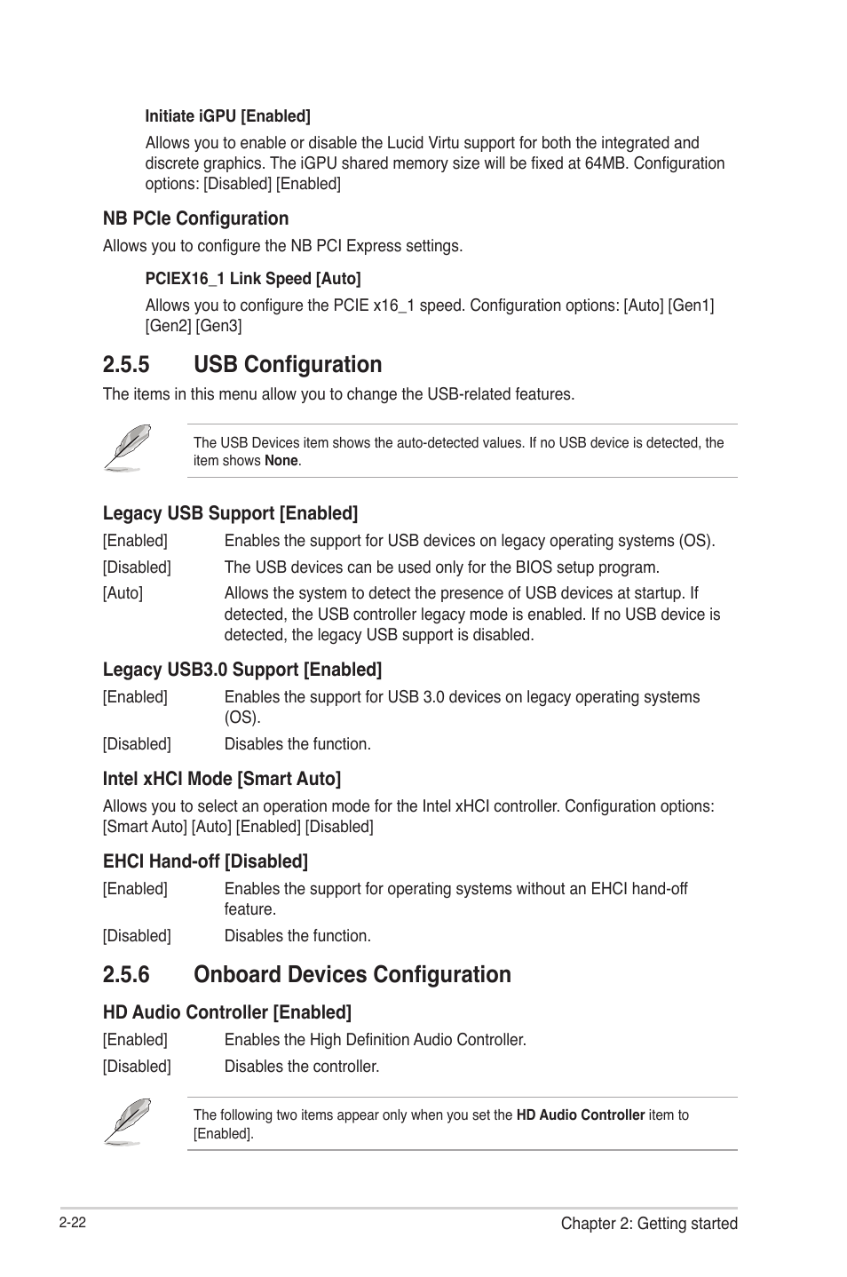 5 usb configuration, 6 onboard devices configuration, Usb configuration -22 | Onboard devices configuration -22 | Asus P8H77-V User Manual | Page 76 / 90