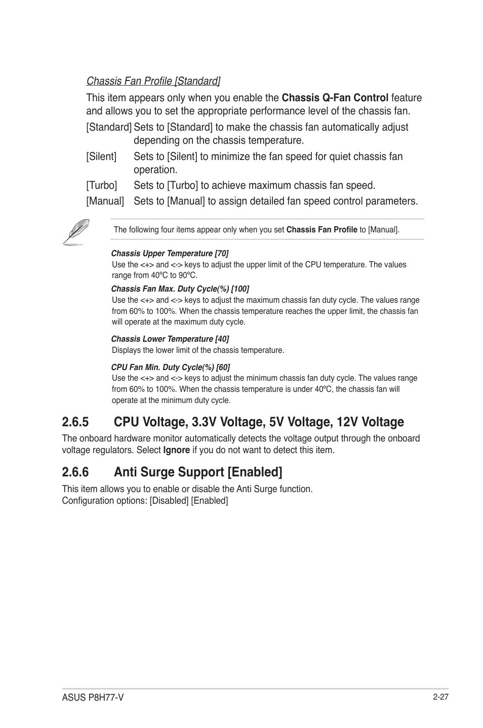 6 anti surge support [enabled, Anti surge support [enabled] -27 | Asus P8H77-V User Manual | Page 81 / 90