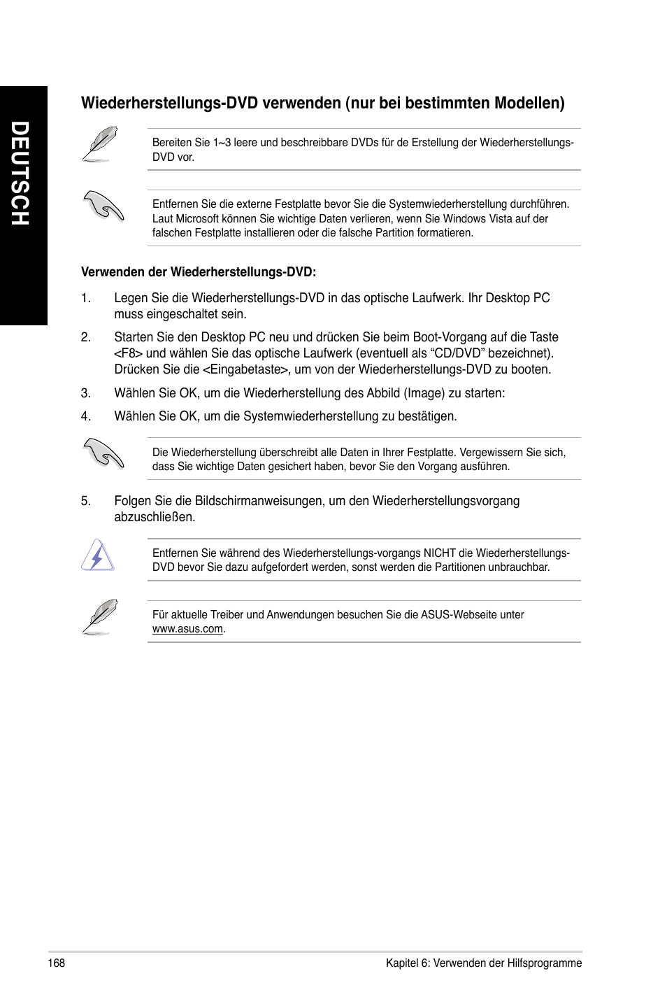 De ut sc h de ut sc h | Asus CG8890 User Manual | Page 170 / 632