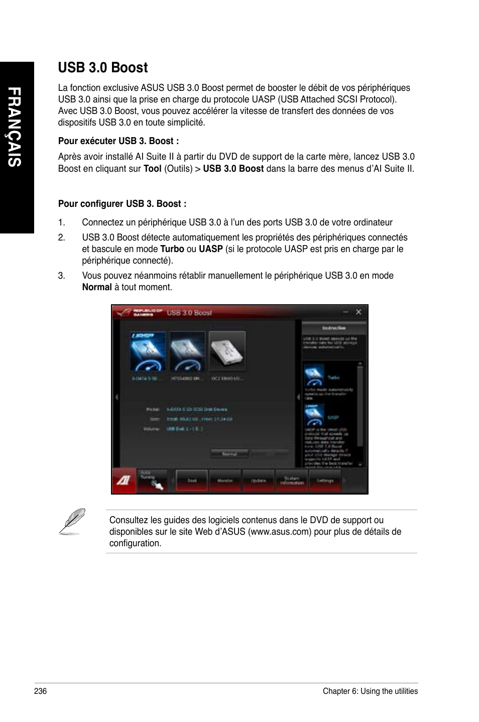 Usb 3.0 boost, Fr an ça is fr an ça is fr an ça is fr an ça is | Asus CG8890 User Manual | Page 238 / 632