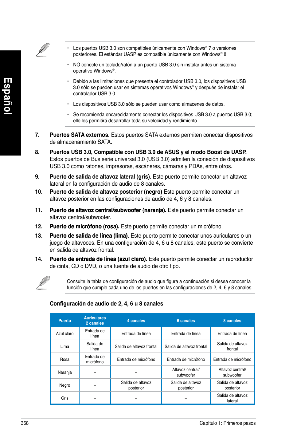 Es pa ño l es pa ño l es pa ño l es pa ño l | Asus CG8890 User Manual | Page 370 / 632