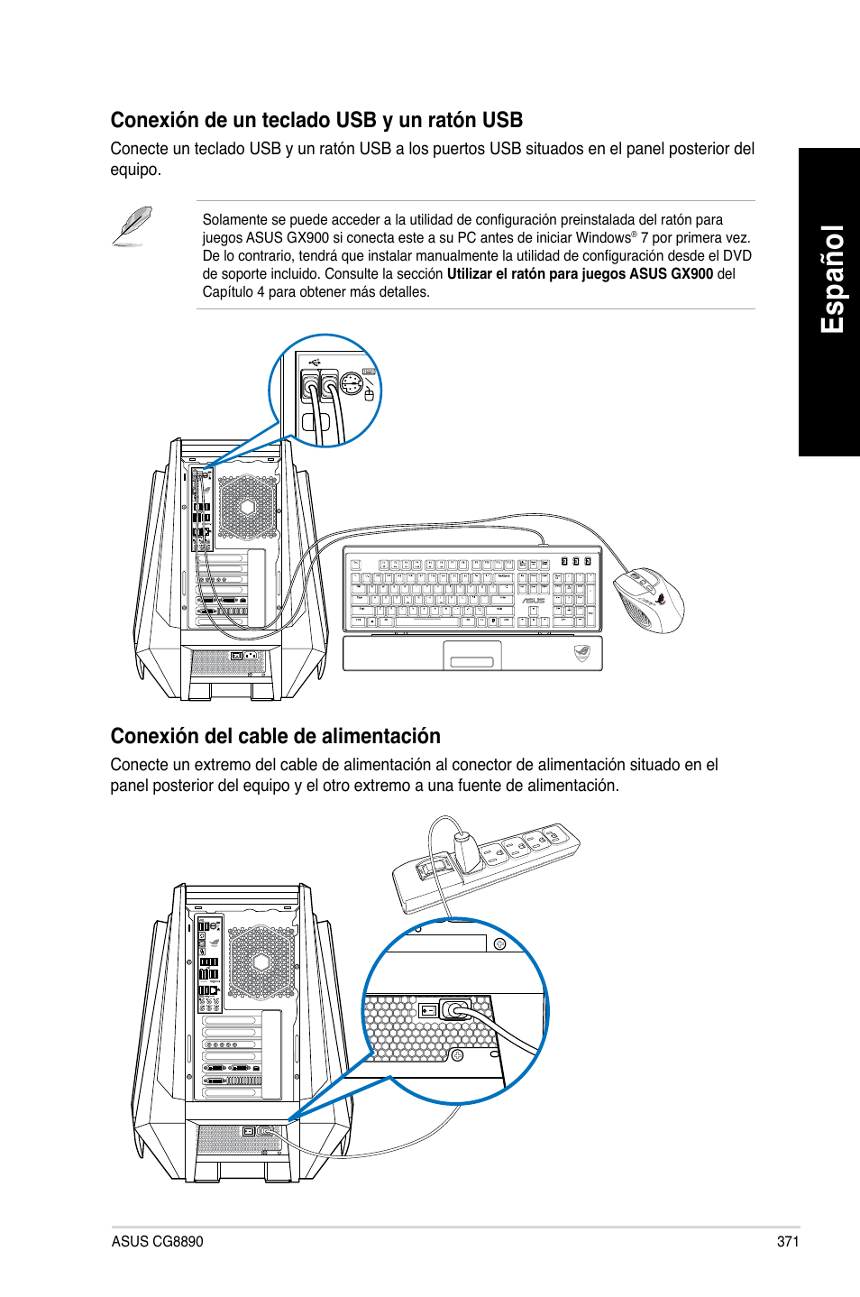 Es pa ño l es pa ño l | Asus CG8890 User Manual | Page 373 / 632