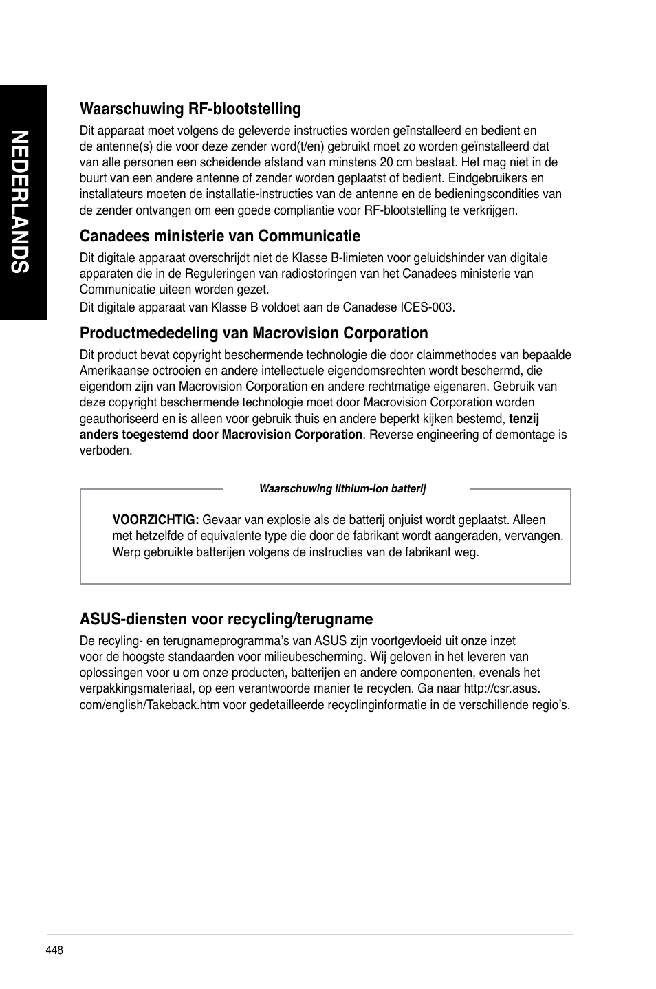 Nederlands | Asus CG8890 User Manual | Page 450 / 632