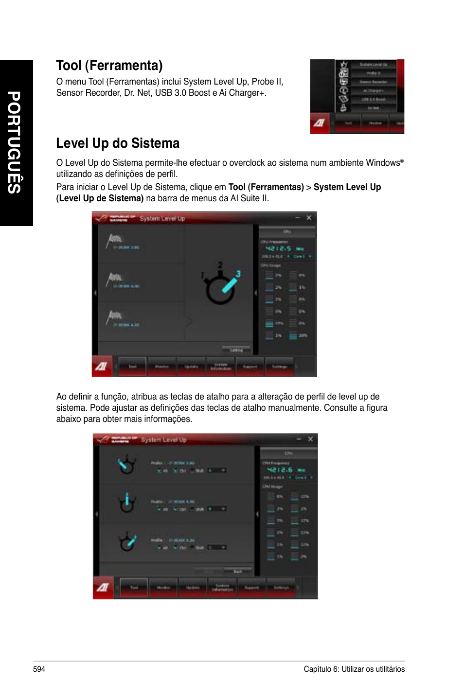 Level up do sistema, Português, Tool (ferramenta) | Asus CG8890 User Manual | Page 596 / 632