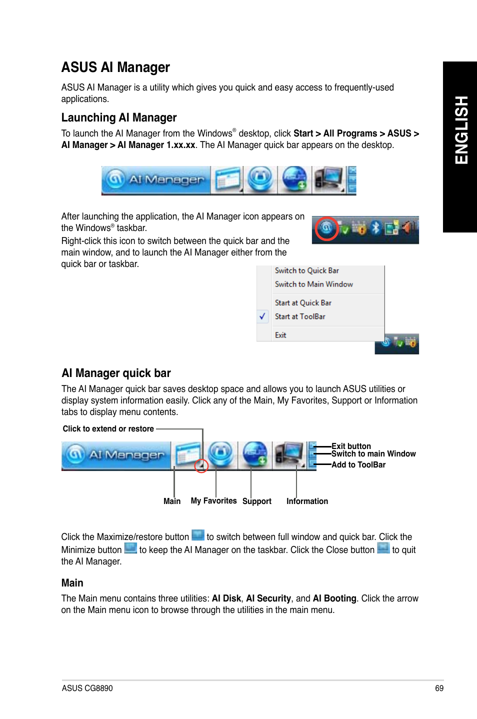 Asus ai manager, En gl is h en gl is h, Asus.ai.manager | Asus CG8890 User Manual | Page 71 / 632