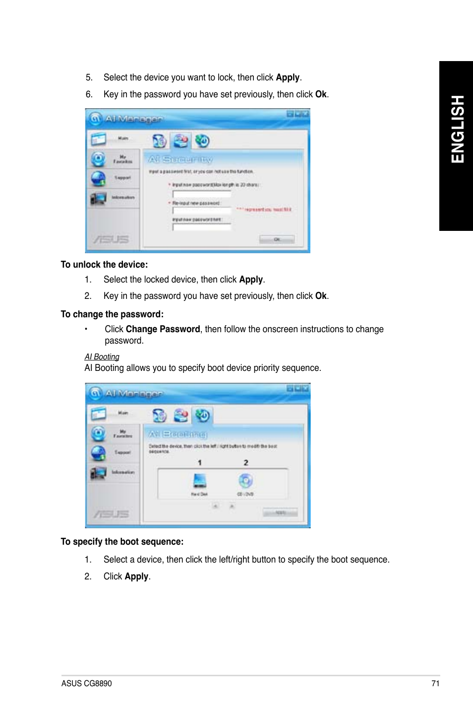 En gl is h en gl is h | Asus CG8890 User Manual | Page 73 / 632