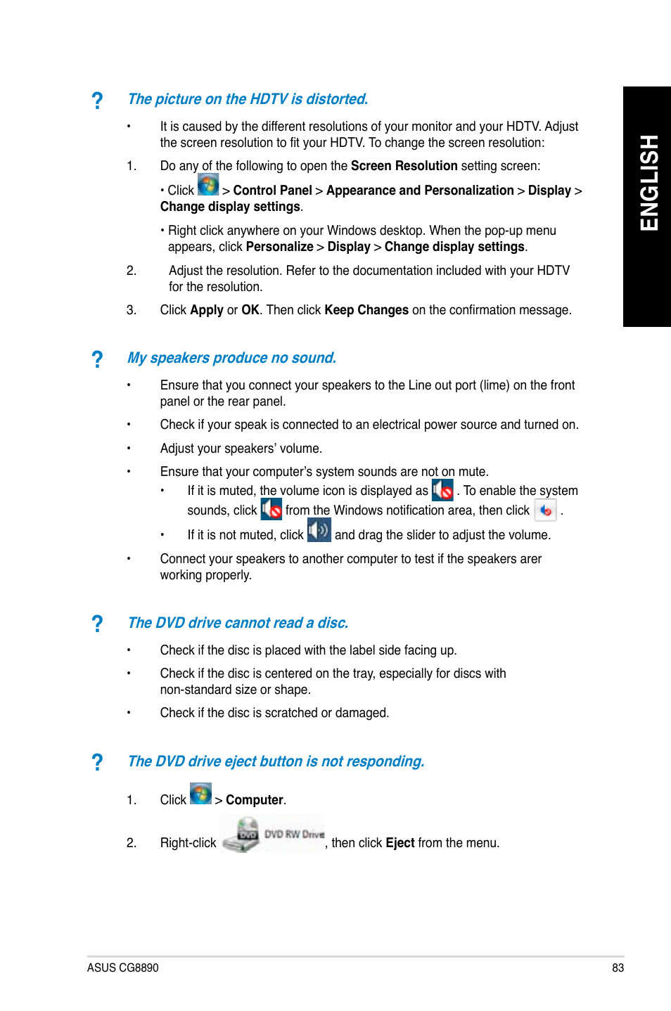 En gl is h en gl is h | Asus CG8890 User Manual | Page 85 / 632