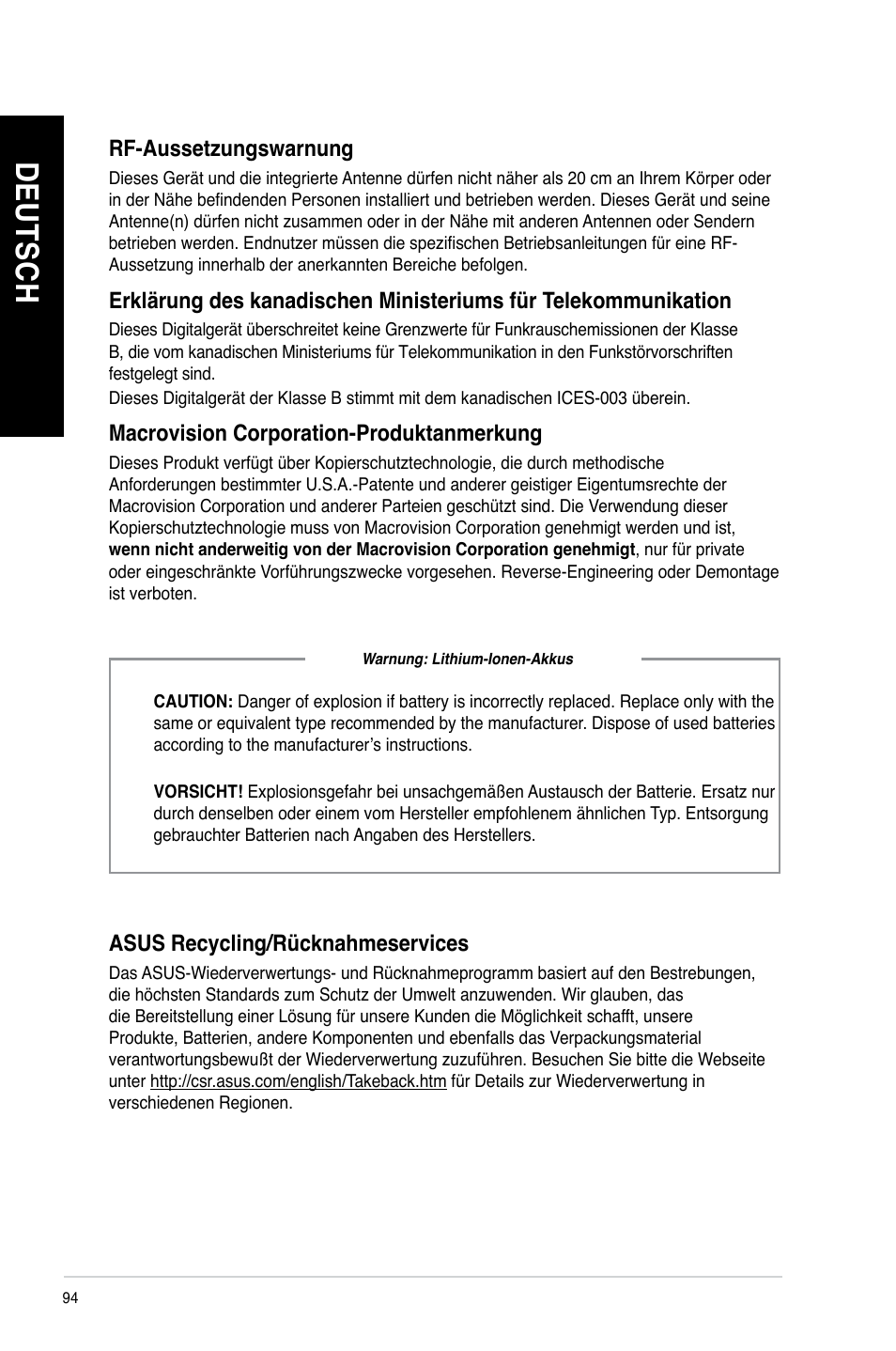 De ut sc h de ut sc h de ut sc h de ut sc h | Asus CG8890 User Manual | Page 96 / 632