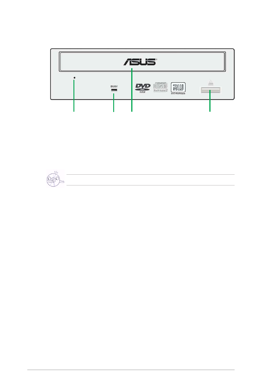 Front panel | Asus DRW-0804P-D User Manual | Page 14 / 26