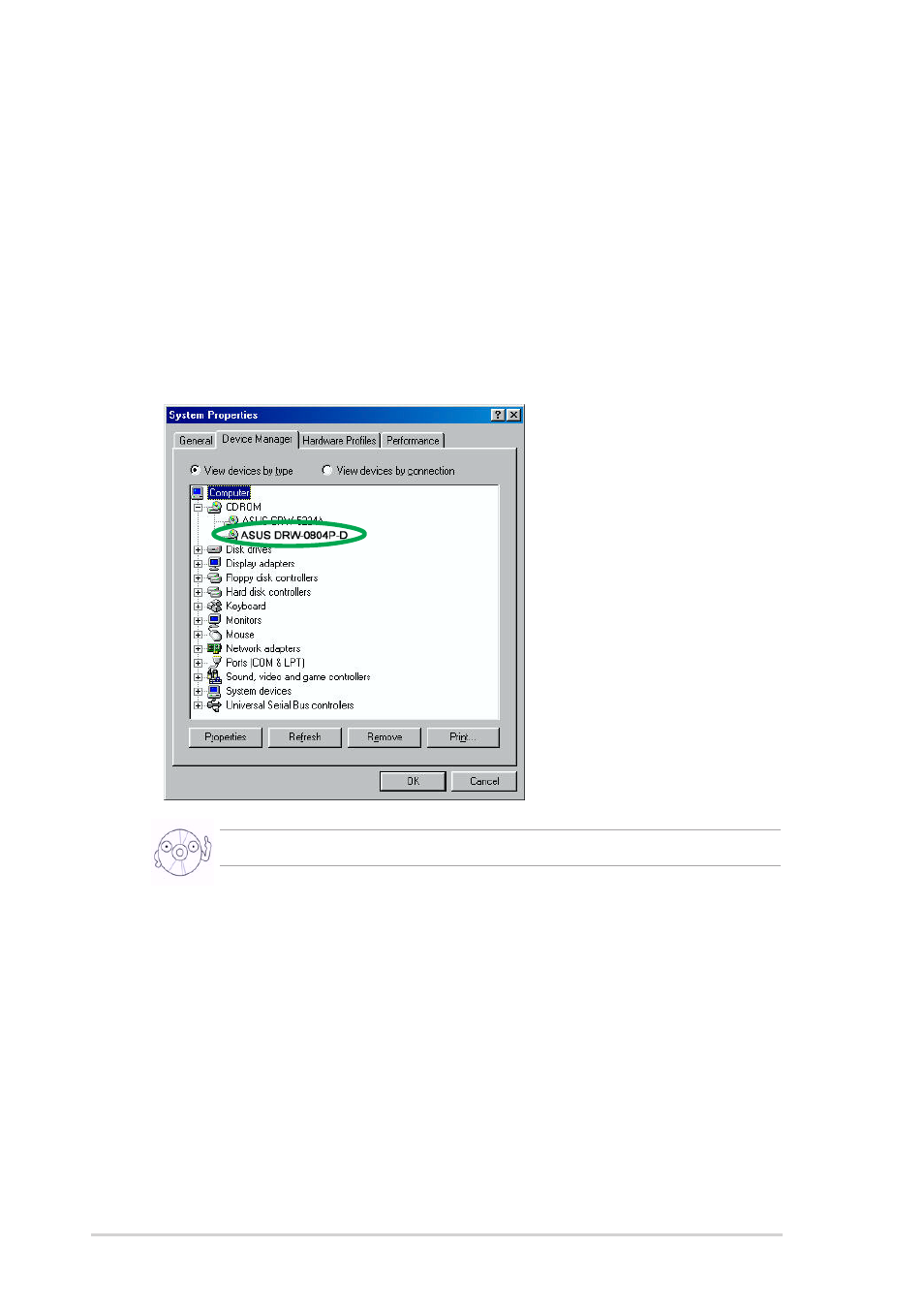 Checking the drive in the system properties | Asus DRW-0804P-D User Manual | Page 20 / 26