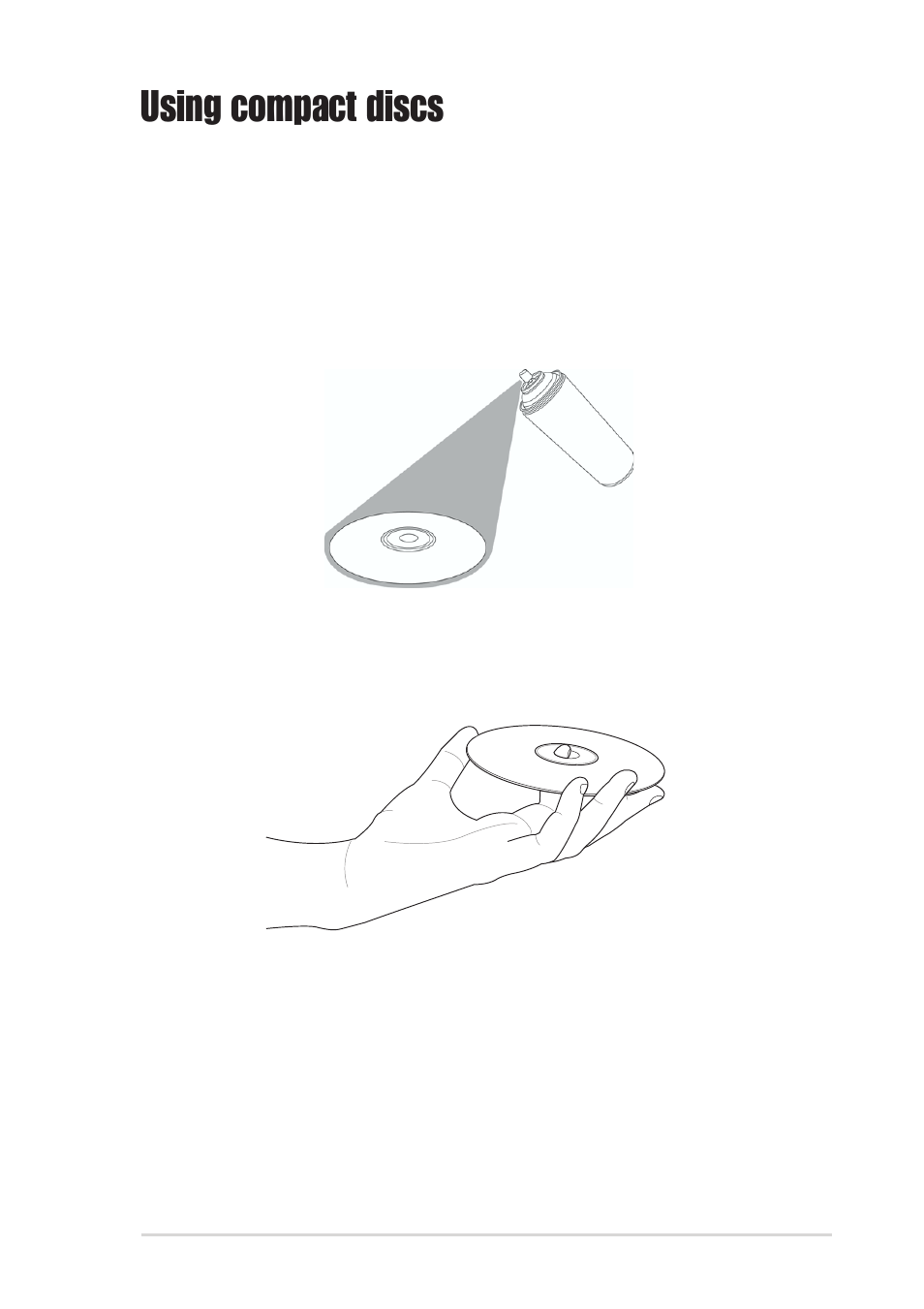 Using compact discs, Cleaning a disc, Handling a disc | Asus DRW-0804P-D User Manual | Page 25 / 26