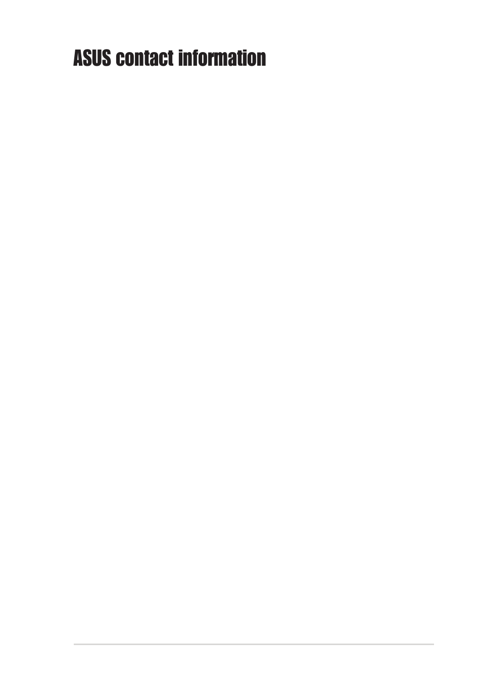 Asus contact information, Asustek computer inc. (asia-pacific), Asus computer international (america) | Asus computer gmbh (germany and austria), Asus computer (middle east and north africa) | Asus DRW-0804P-D User Manual | Page 5 / 26