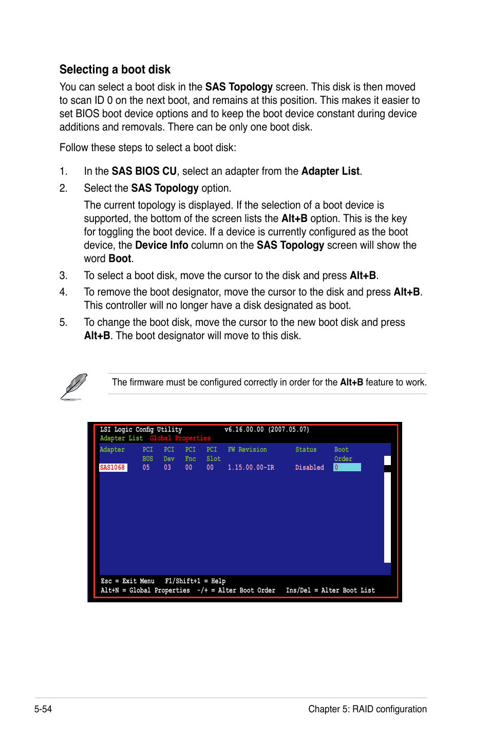 Selecting a boot disk | Asus DSBF-D16/SAS User Manual | Page 168 / 202