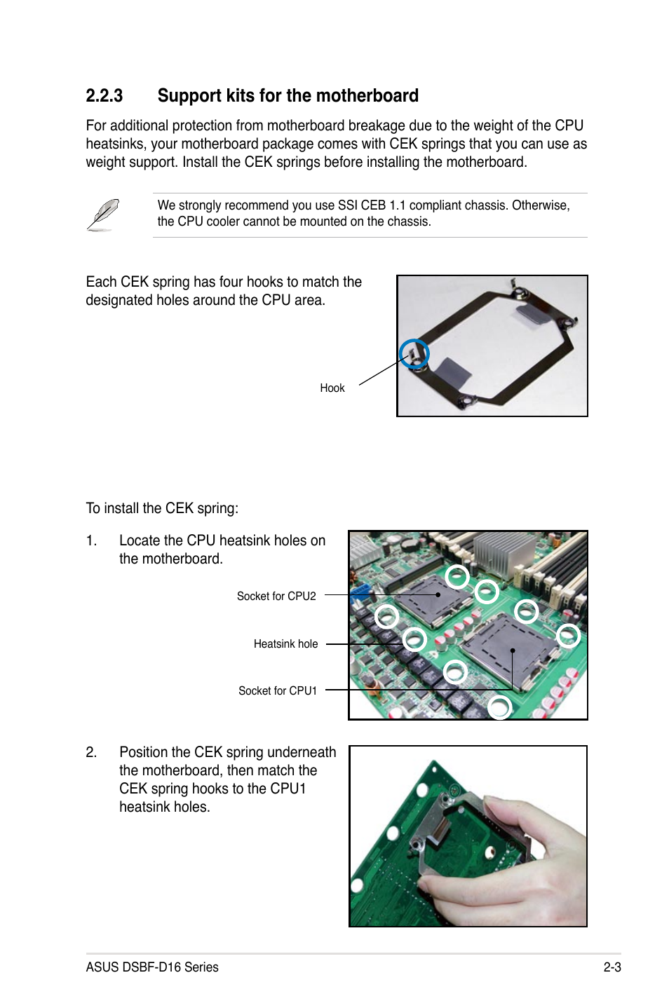 3 support kits for the motherboard | Asus DSBF-D16/SAS User Manual | Page 25 / 202