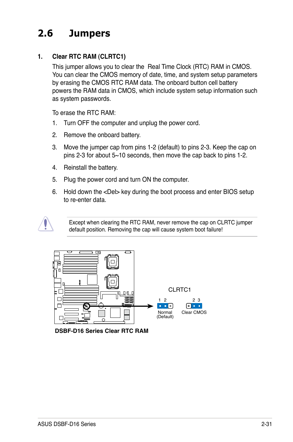 6 jumpers | Asus DSBF-D16/SAS User Manual | Page 53 / 202