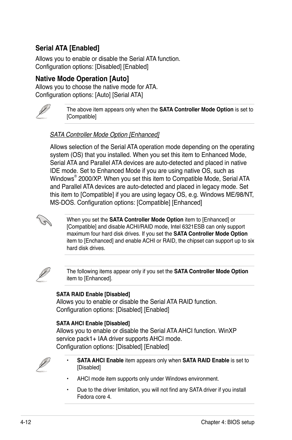 Serial ata [enabled, Native mode operation [auto | Asus DSBF-D16/SAS User Manual | Page 86 / 202