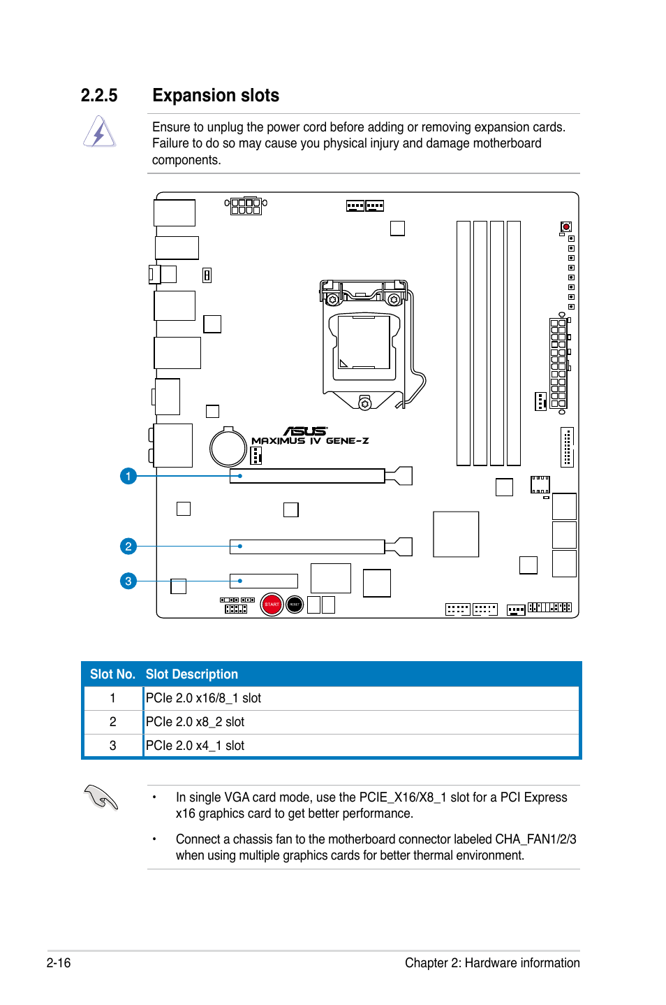 5 expansion slots | Asus Maximus IV GENE-Z User Manual | Page 48 / 192