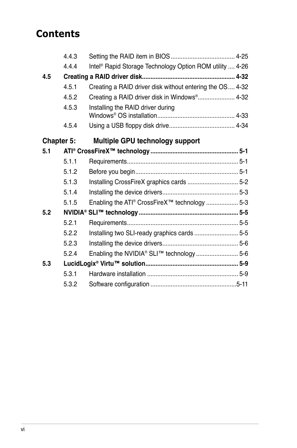 Asus Maximus IV GENE-Z User Manual | Page 6 / 192