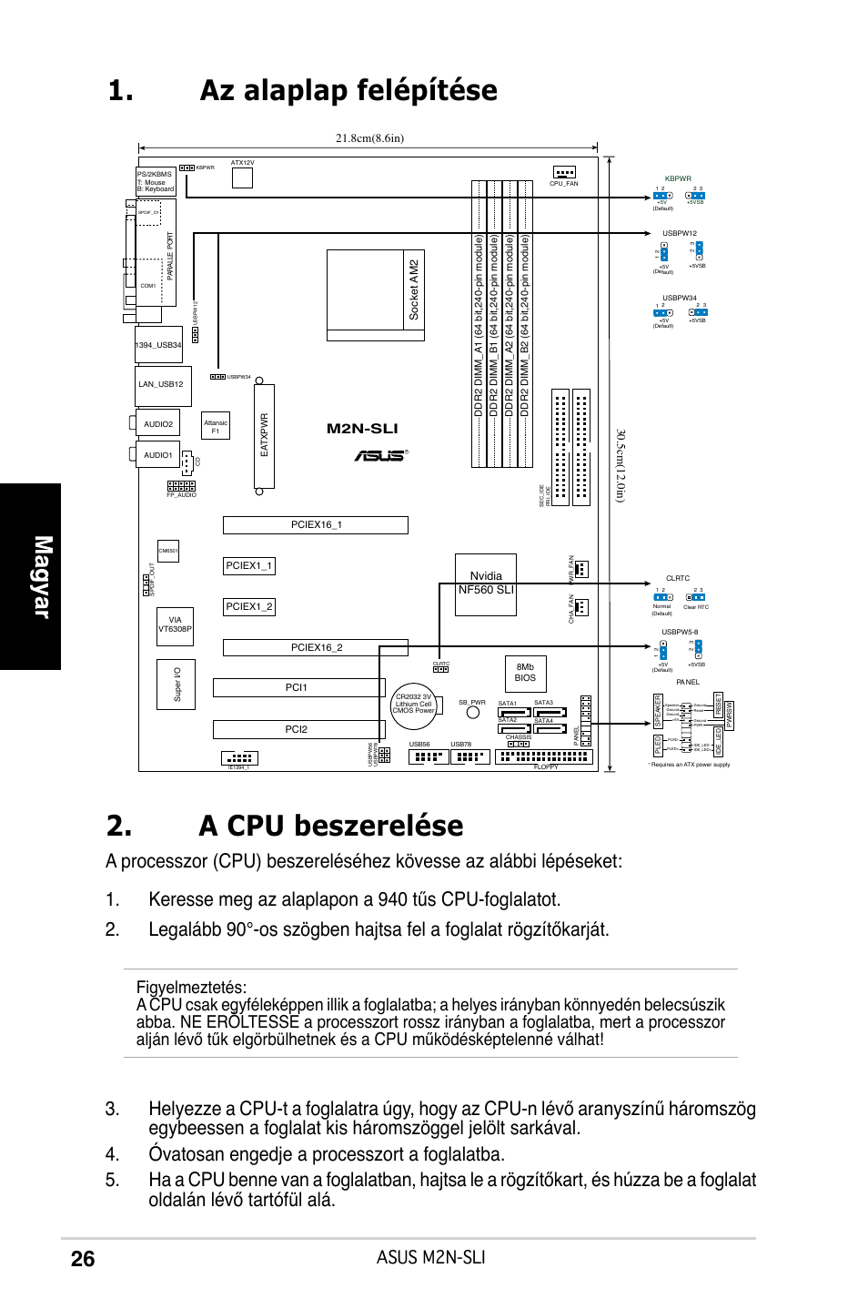 Az alaplap felépítése 2. a cpu beszerelése, Asus m2n-sli, M2n-sli | Socket am2, Nvidia nf560 sli | Asus M2N-SLI User Manual | Page 26 / 38