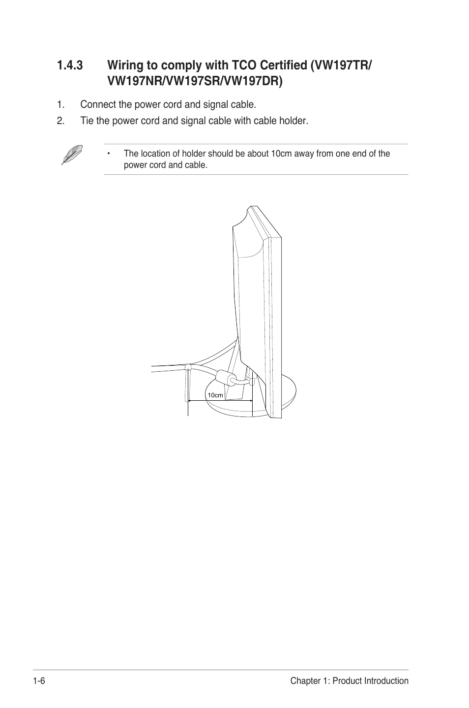 Wiringtocomplywithtcocertified, Vw197tr/vw197nr/vw197sr/vw197dr) -6 | Asus VW197DR User Manual | Page 12 / 21