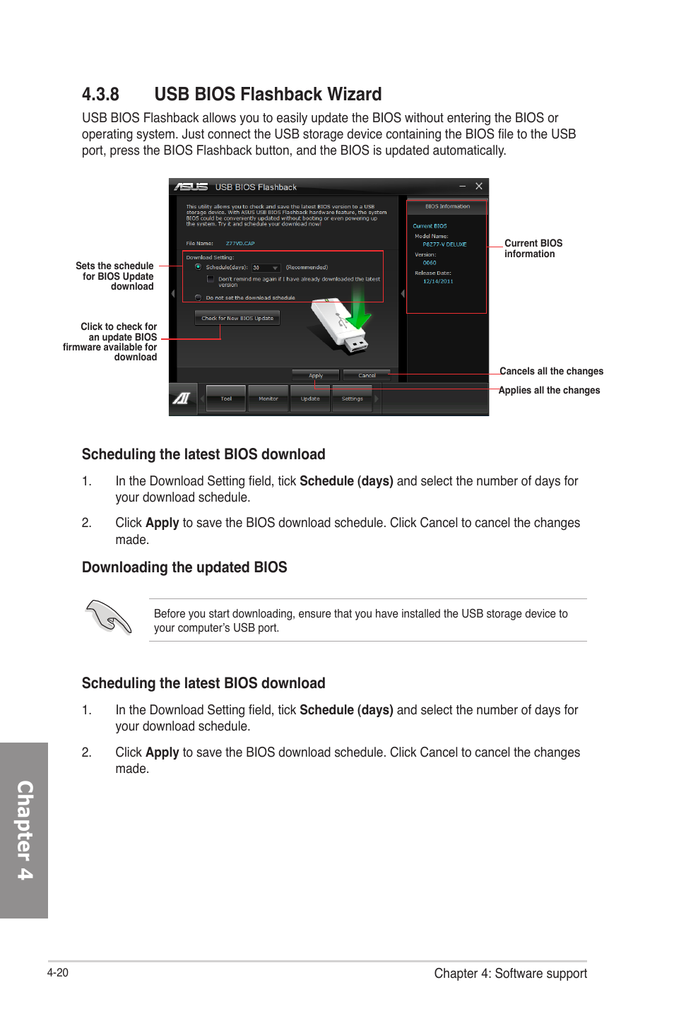 8 usb bios flashback wizard, Usb bios flashback wizard -20, Chapter 4 | Asus F2A85-M PRO User Manual | Page 114 / 165