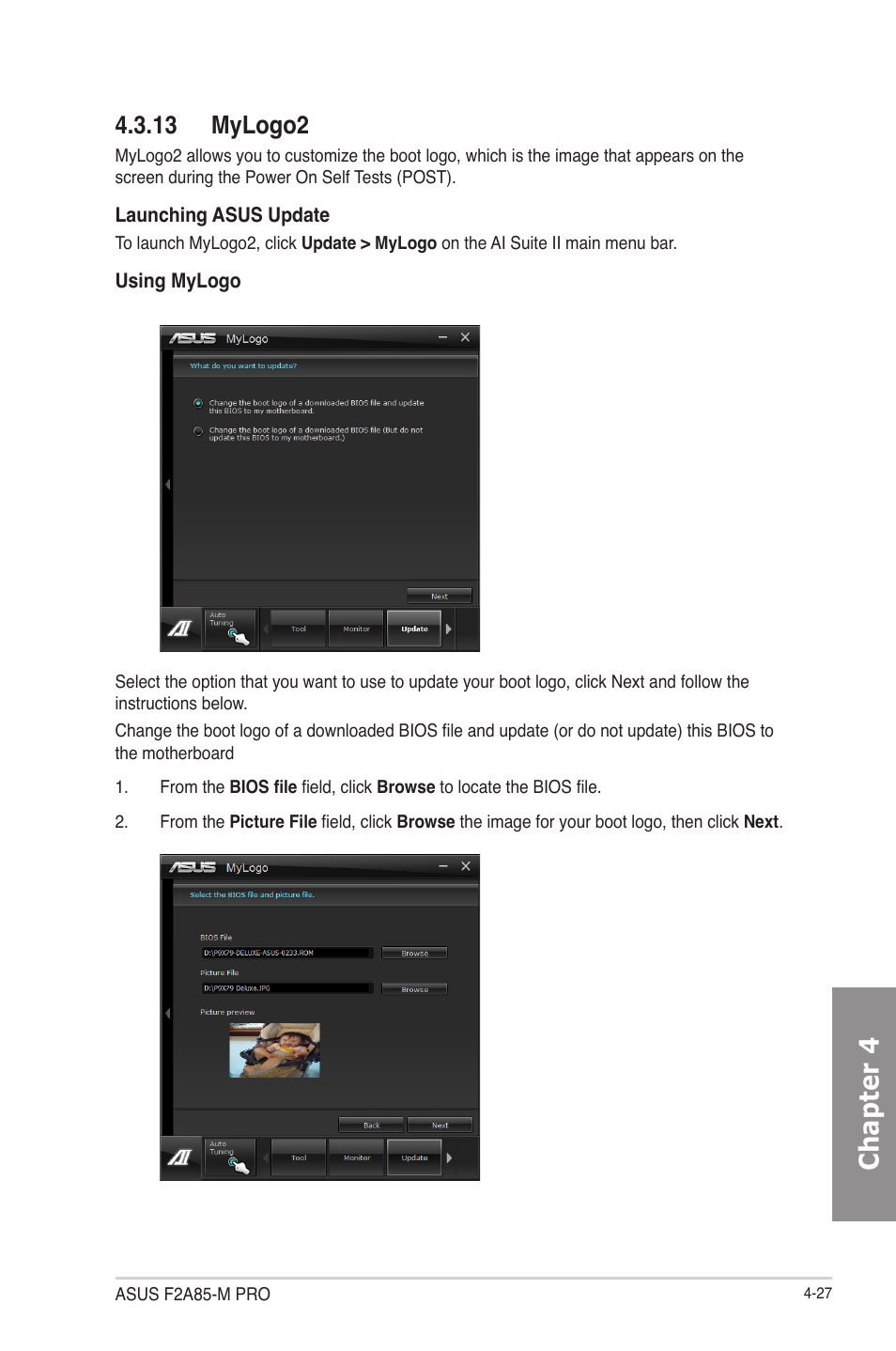 13 mylogo2, Mylogo2 -27, Chapter 4 | Asus F2A85-M PRO User Manual | Page 121 / 165