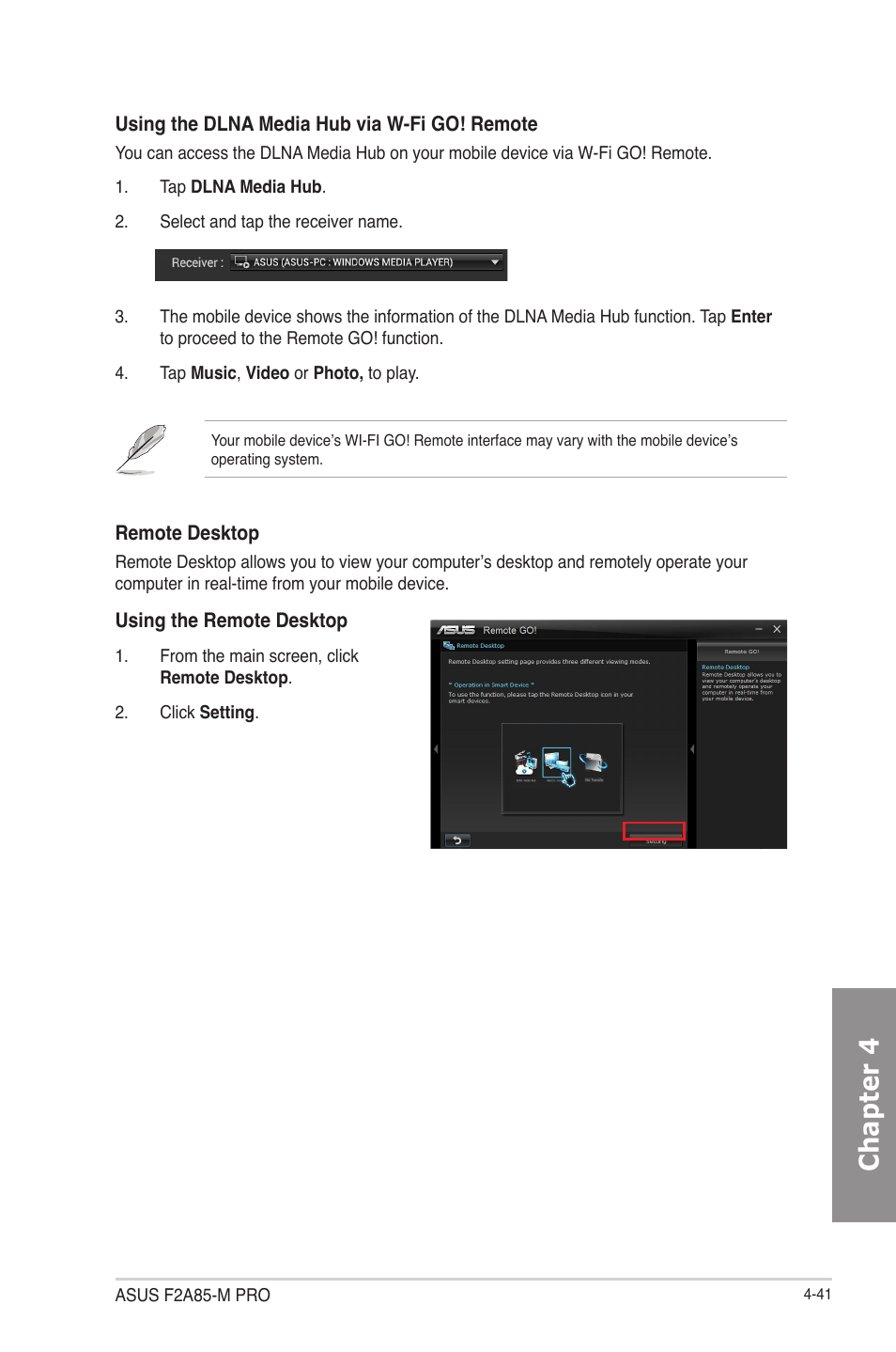 Chapter 4 | Asus F2A85-M PRO User Manual | Page 135 / 165