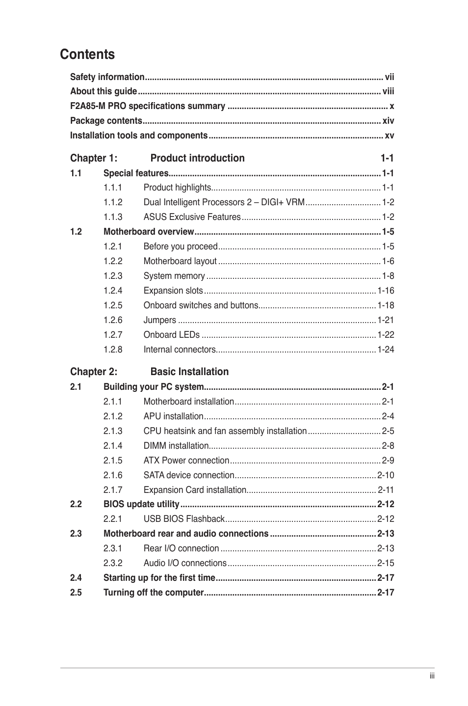 Asus F2A85-M PRO User Manual | Page 3 / 165