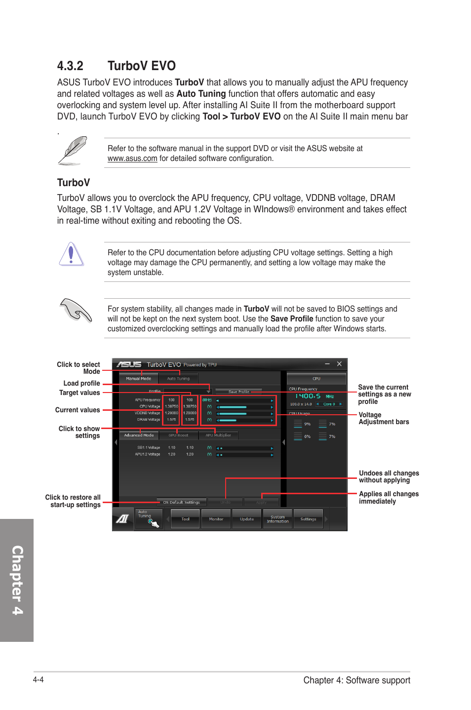 2 turbov evo, Turbov evo -4, Chapter 4 | Turbov | Asus F2A85-M PRO User Manual | Page 98 / 165