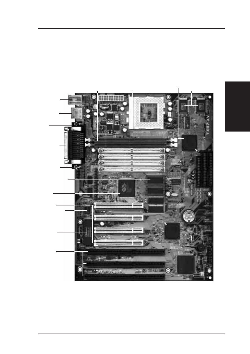 Ii. features, Parts of the asus tx97-xv motherboard, Asus tx97-xv user’s manual 11 | Ii. fea tures (parts of board) | Asus TX97-XV User Manual | Page 11 / 98