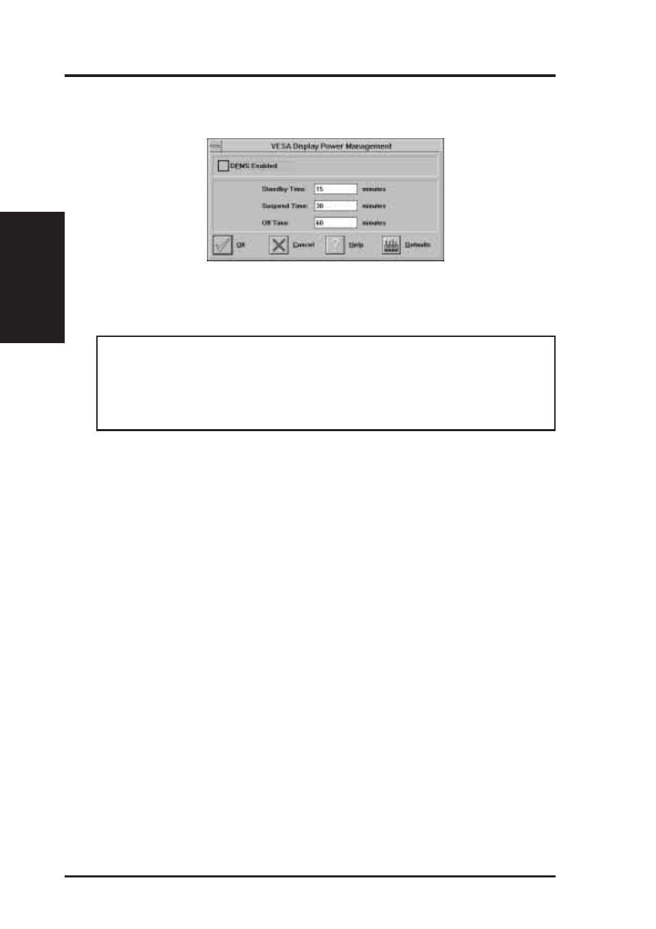 Vii. microsoft windows 3.x, Dpms (for windows), Timer settings | Buttons | Asus TX97-XV User Manual | Page 76 / 98