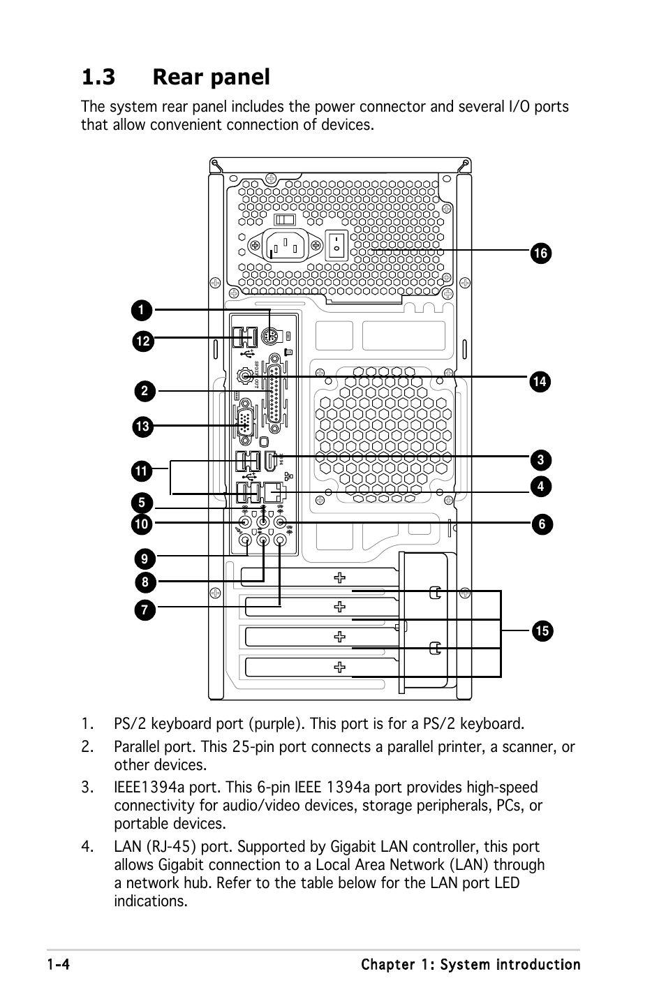 3 rear panel | Asus V3-P5G33 User Manual | Page 14 / 103