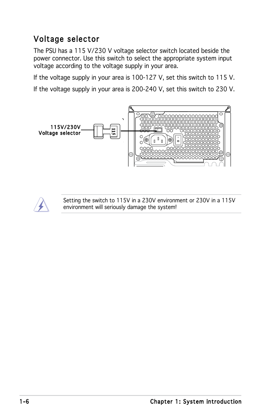 Voltage selector | Asus V3-P5G33 User Manual | Page 16 / 103