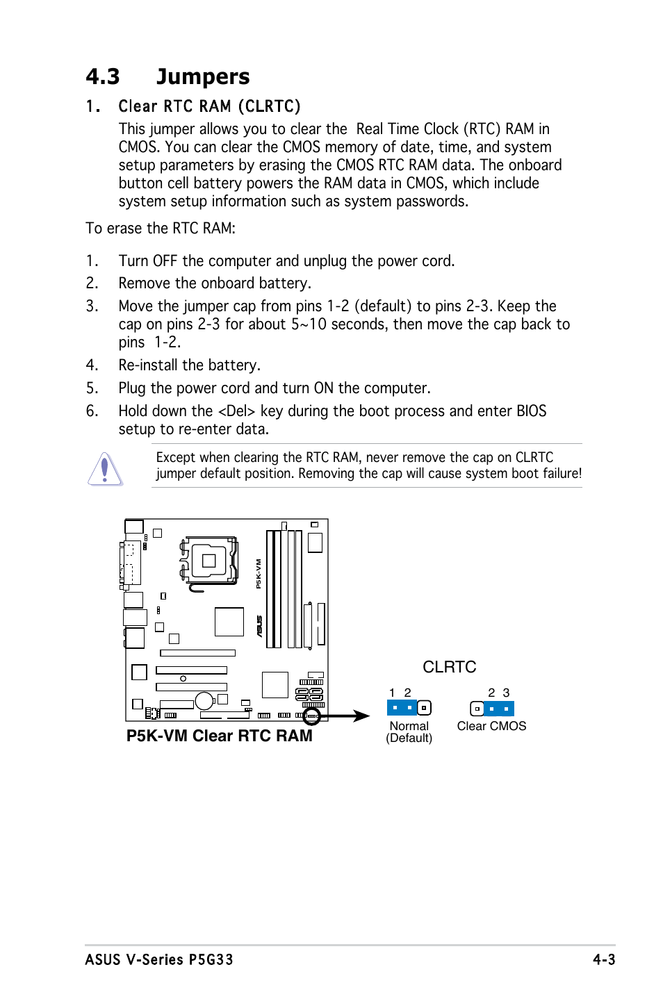 3 jumpers | Asus V3-P5G33 User Manual | Page 59 / 103