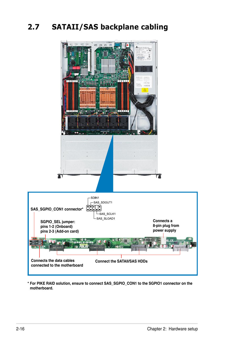 7 sataii/sas backplane cabling, Sataii/sas backplane cabling -16 | Asus RS500A-X6/PS4 User Manual | Page 34 / 146