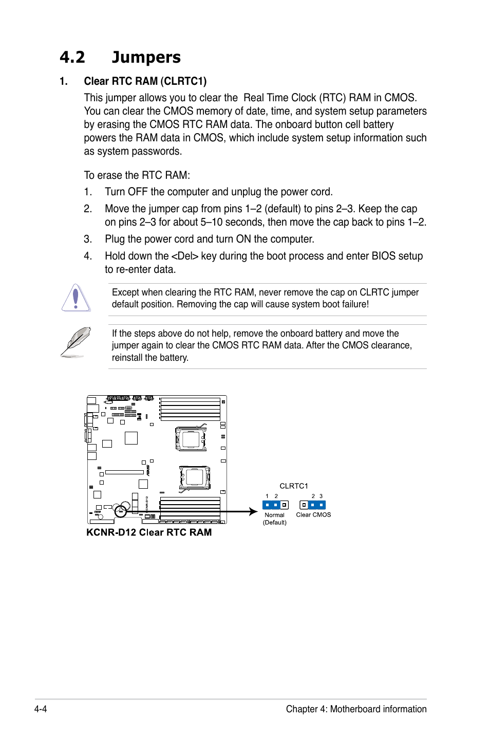 2 jumpers, Jumpers -4 | Asus RS500A-X6/PS4 User Manual | Page 52 / 146