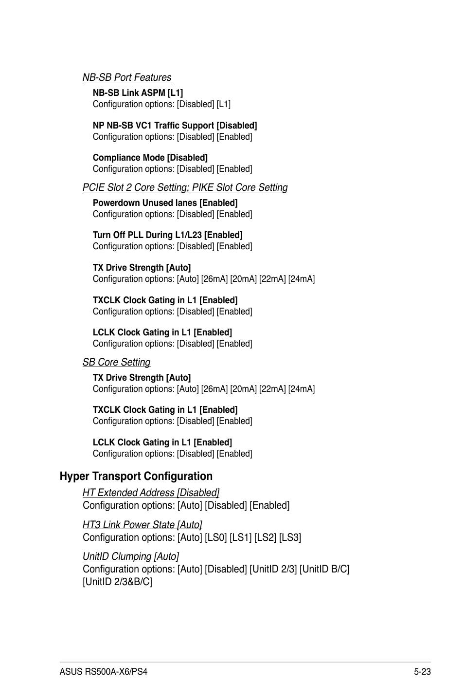 Hyper transport configuration | Asus RS500A-X6/PS4 User Manual | Page 87 / 146