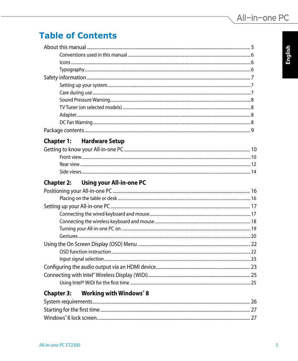 Asus ET2300IUTI User Manual | Page 3 / 56