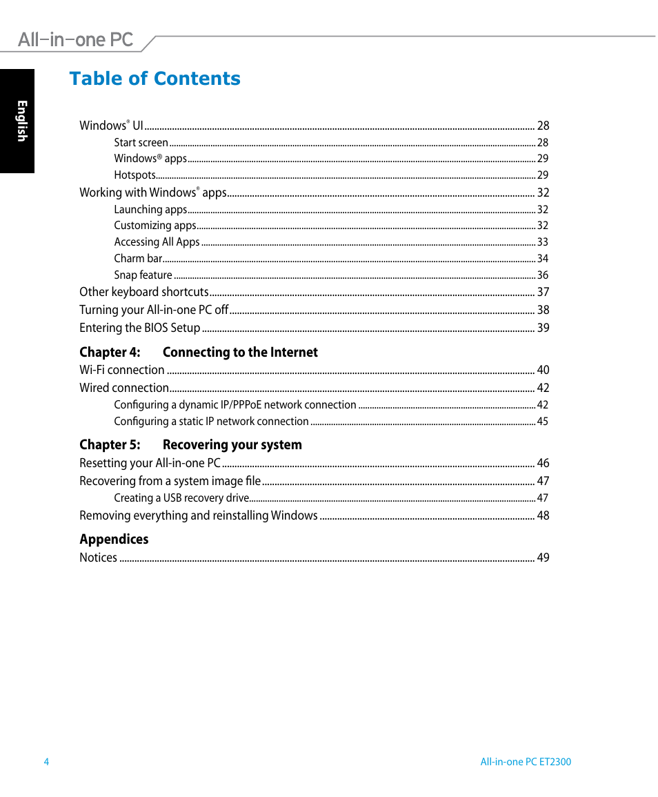 Asus ET2300IUTI User Manual | Page 4 / 56