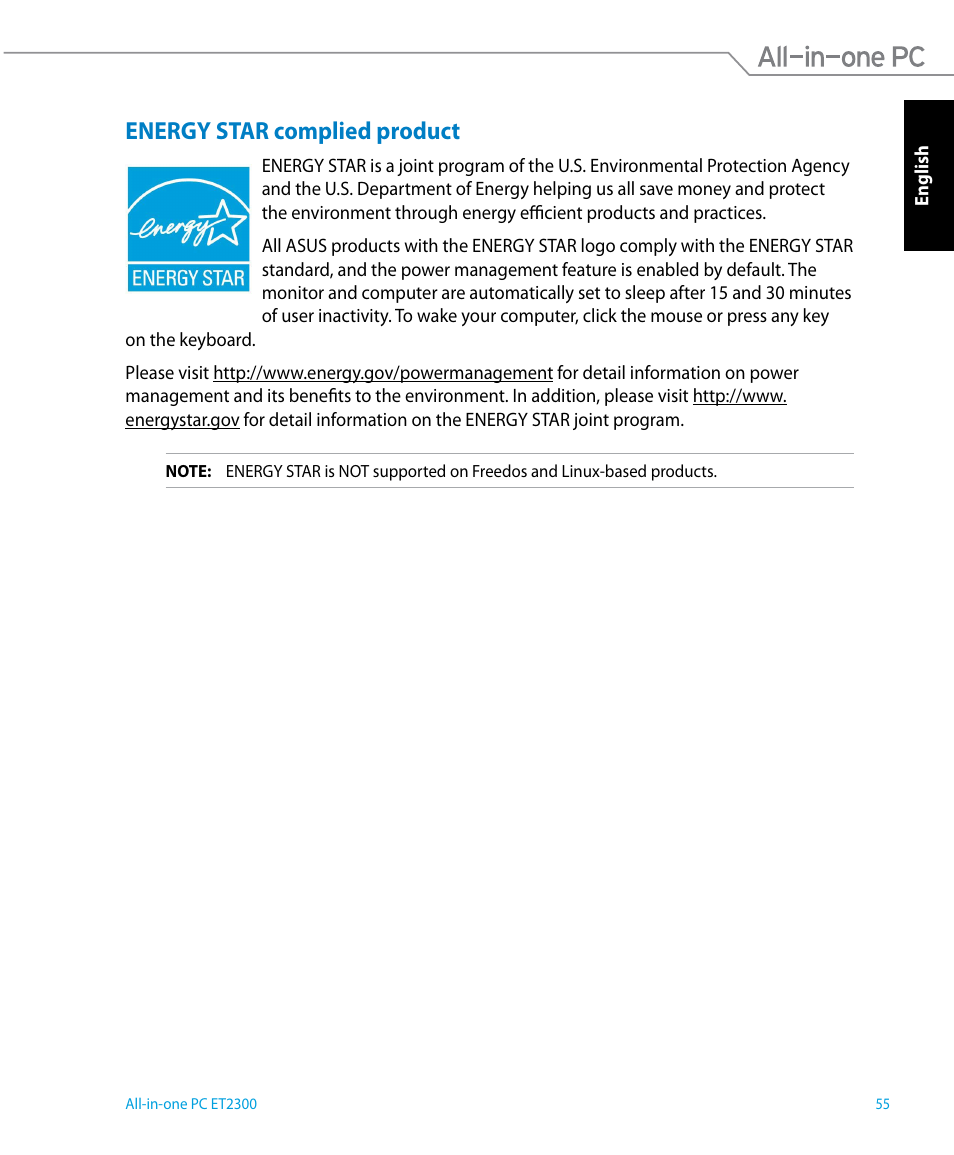 Energy star complied product | Asus ET2300IUTI User Manual | Page 55 / 56