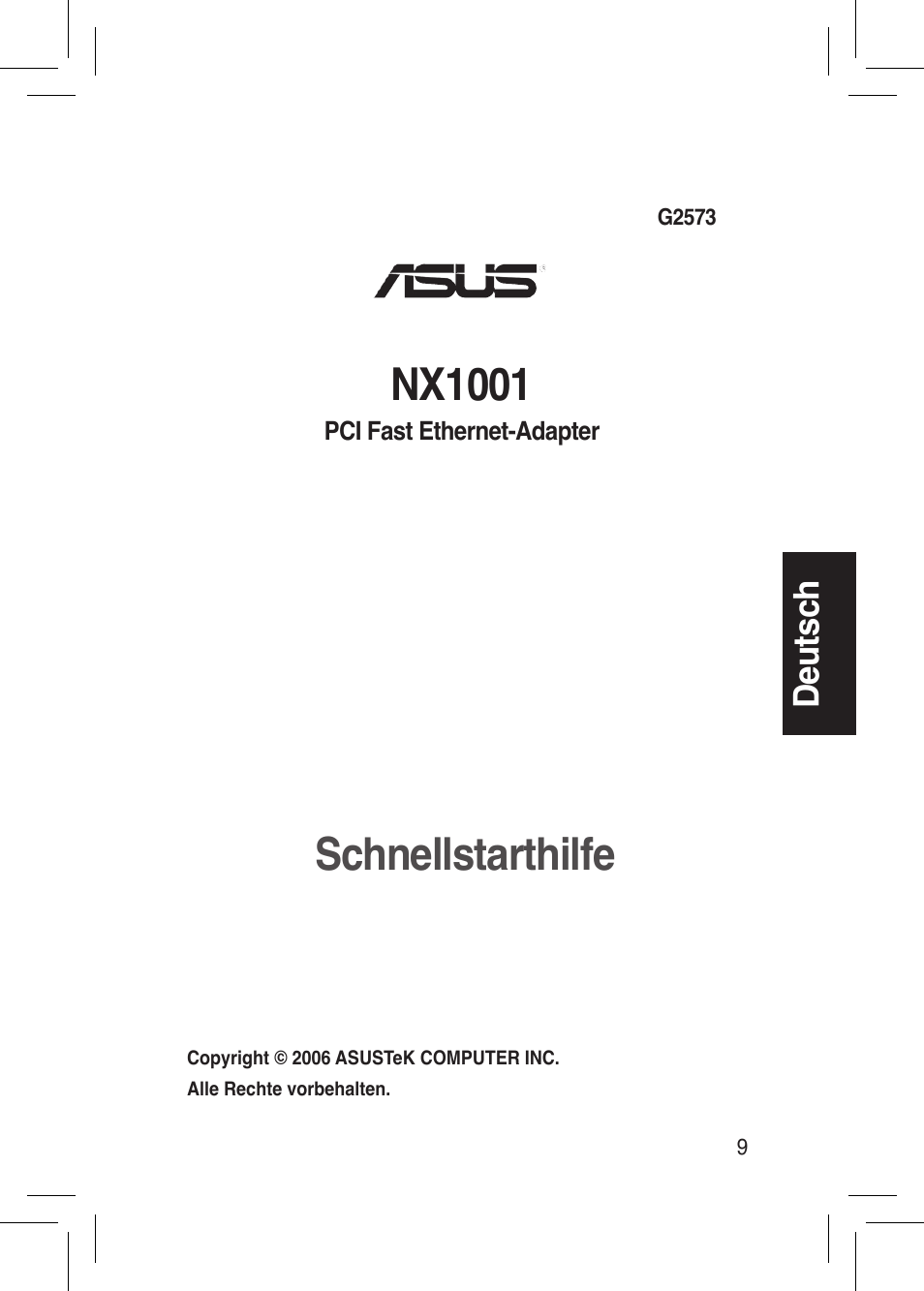 Schnellstarthilfe, Nx1001 | Asus NX1001 User Manual | Page 9 / 44